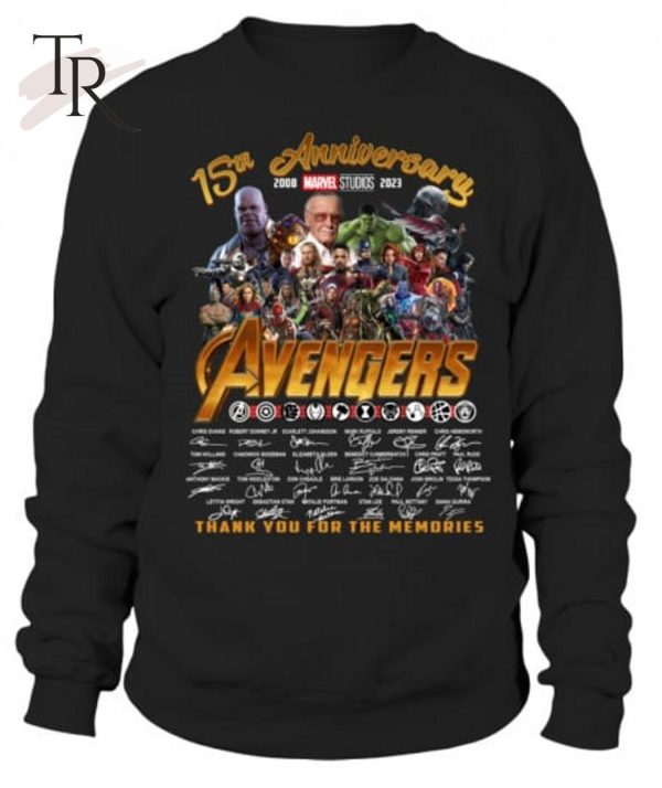 15th Anniversary 2008 – 2023 Marvel Studios Avengers Thank You For The Memories Unisex T-Shirt – Limited Edition