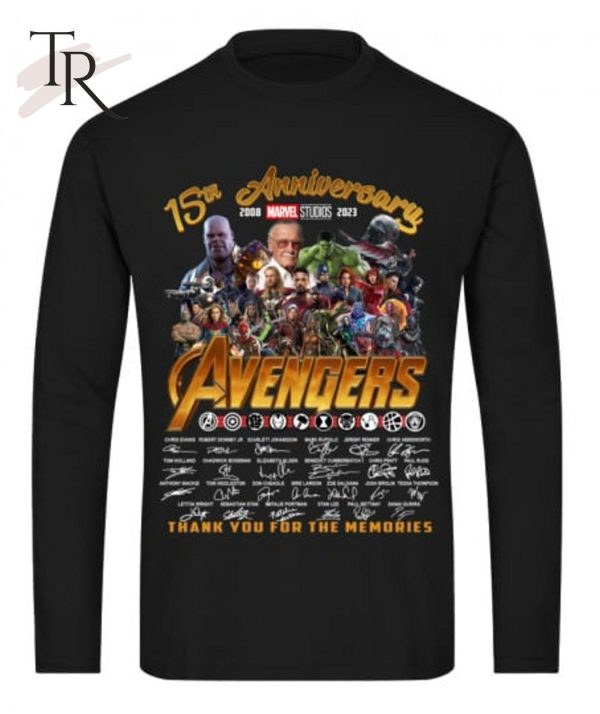 15th Anniversary 2008 – 2023 Marvel Studios Avengers Thank You For The Memories Unisex T-Shirt – Limited Edition