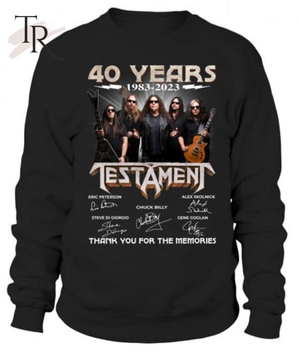 40 Years 1983 – 2023 Testament Thank You For The Memories Unisex T-Shirt – Limited Edition