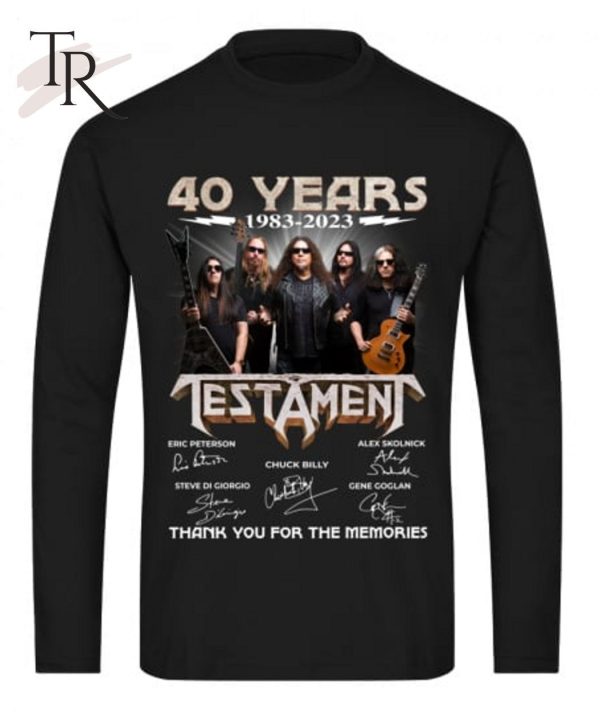 40 Years 1983 – 2023 Testament Thank You For The Memories Unisex T-Shirt – Limited Edition