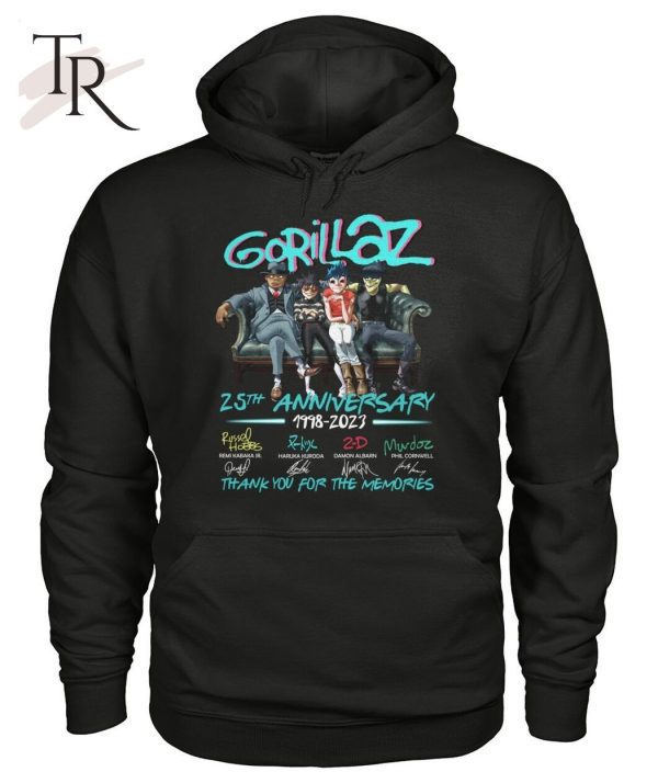 Gorillaz 25th Anniversary 1988 – 2023 Thank You For The Memories Unisex T-Shirt – Limited Edition