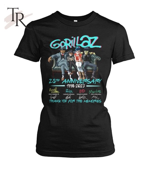 Gorillaz 25th Anniversary 1988 – 2023 Thank You For The Memories Unisex T-Shirt – Limited Edition