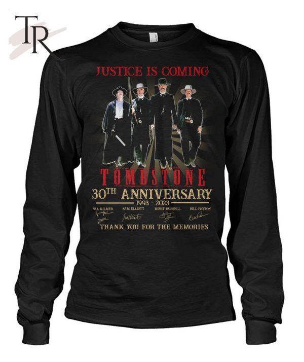 Justice Is Coming Tombstone 30th Anniversary 1993 – 2023 Thank You For The Memories Unisex T-Shirt – Limited Edition