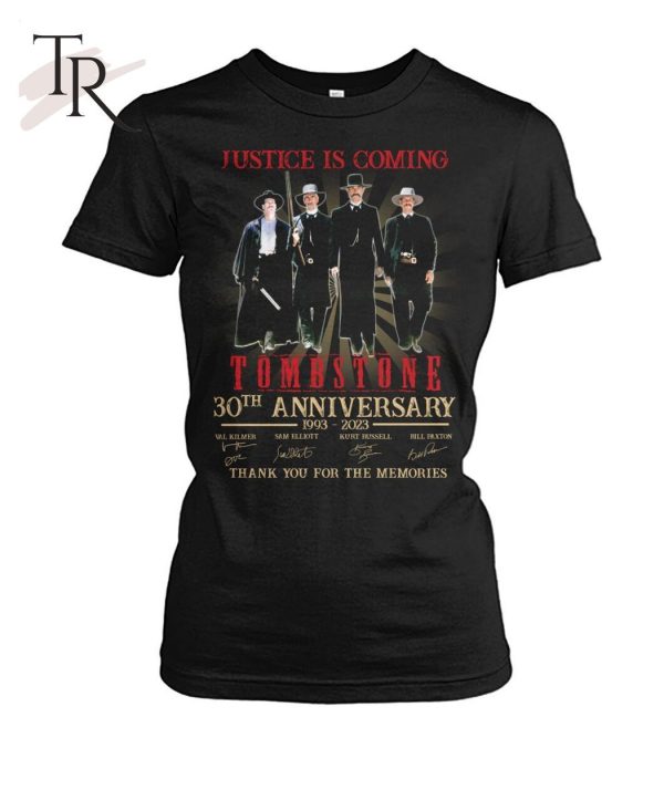 Justice Is Coming Tombstone 30th Anniversary 1993 – 2023 Thank You For The Memories Unisex T-Shirt – Limited Edition