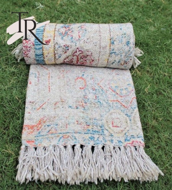 Vintage Persian inspired Cotton Throw Blanket