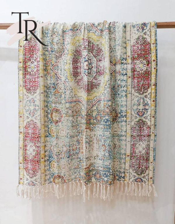 Vintage Persian inspired Cotton Throw Blanket