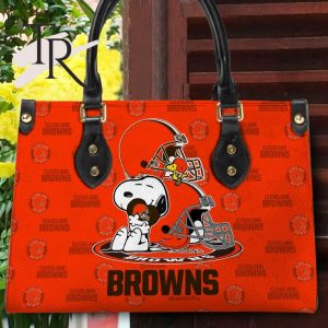 Cleveland Browns NFL Snoopy Women Premium Leather Hand Bag