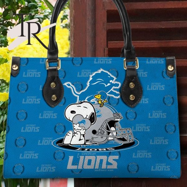 Detroit Lions NFL Snoopy Women Premium Leather Hand Bag