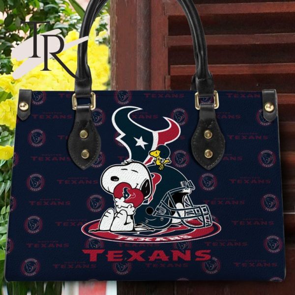 Houston Texans NFL Snoopy Women Premium Leather Hand Bag