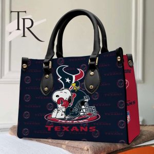 Houston Texans NFL Snoopy Women Premium Leather Hand Bag