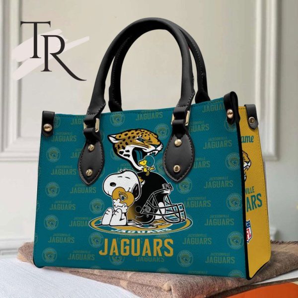 Jacksonville Jaguars NFL Snoopy Women Premium Leather Hand Bag