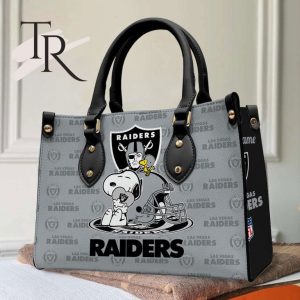 Las Vegas Raiders NFL Snoopy Women Premium Leather Hand Bag