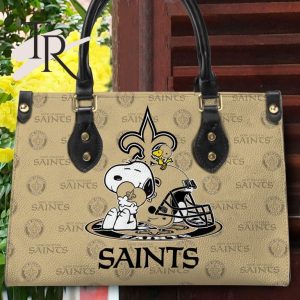 New Orleans Saints NFL Snoopy Women Premium Leather Hand Bag
