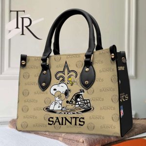 New Orleans Saints NFL Snoopy Women Premium Leather Hand Bag