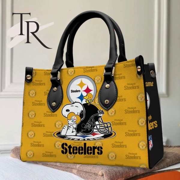 Pittsburgh Steelers NFL Snoopy Women Premium Leather Hand Bag