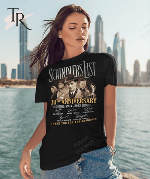 Schindler’s List 30th Anniversary 1993 – 2023 Thank You For The Memories T-Shirt – Limited Edition