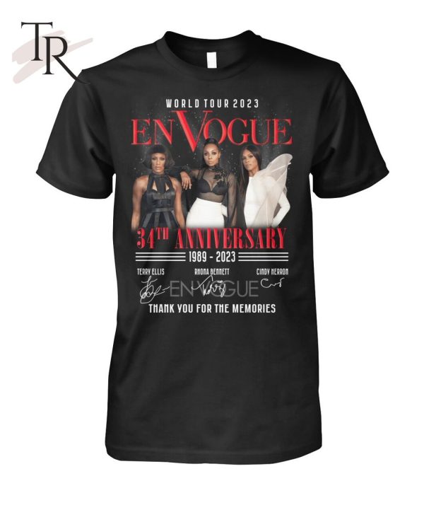 World Tour En Vogue 34th Anniversary 1989 – 2023 Thank You For The Memories T-Shirt – Limited Edition