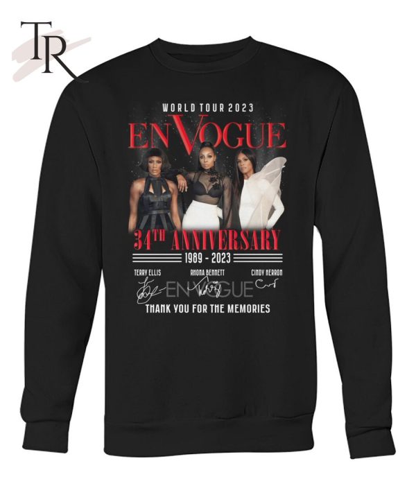 World Tour En Vogue 34th Anniversary 1989 – 2023 Thank You For The Memories T-Shirt – Limited Edition