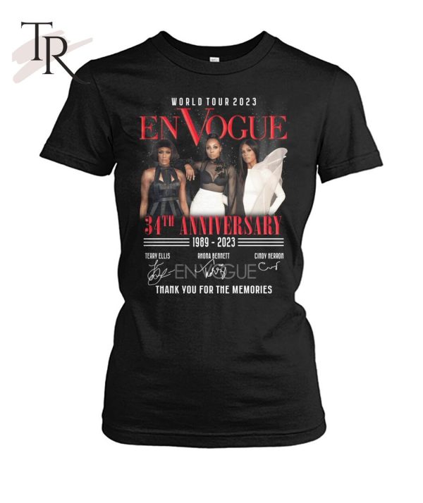 World Tour En Vogue 34th Anniversary 1989 – 2023 Thank You For The Memories T-Shirt – Limited Edition