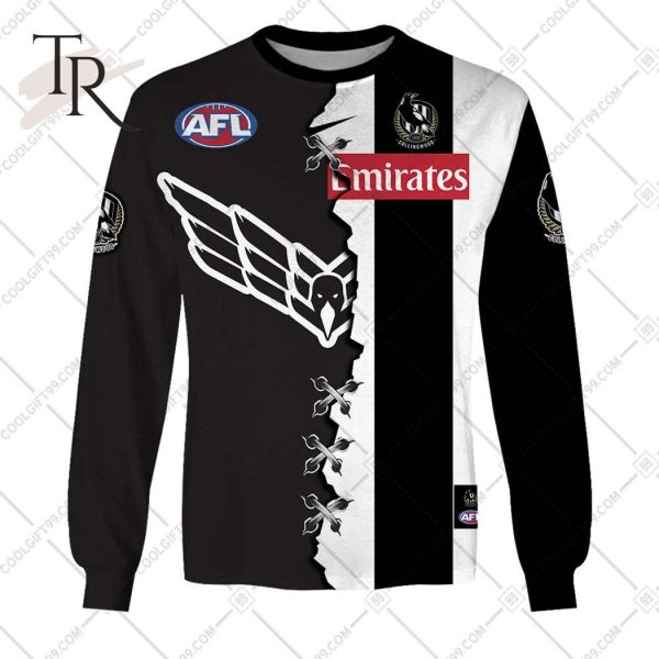 Personalized Guernsey Mix V2 AFL Collingwood Magpies Hoodie 3D