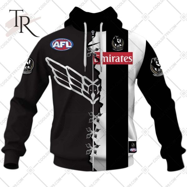 Personalized Guernsey Mix V2 AFL Collingwood Magpies Hoodie 3D