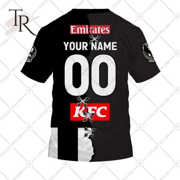 Personalized Guernsey Mix V2 AFL Collingwood Magpies Hoodie 3D