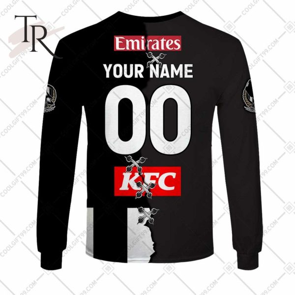 Personalized Guernsey Mix V2 AFL Collingwood Magpies Hoodie 3D