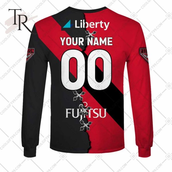 Personalized Guernsey Mix V2 AFL Essendon Bombers Hoodie 3D