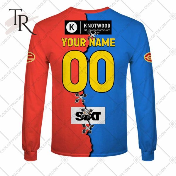 Personalized Guernsey Mix V2 AFL Gold Coast Suns Hoodie 3D