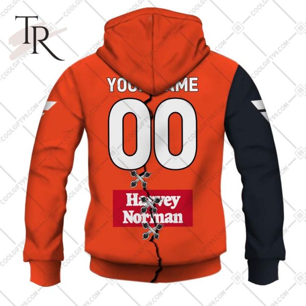 Personalized Guernsey Mix V2 AFL Greater Western Sydney Giants Hoodie 3D