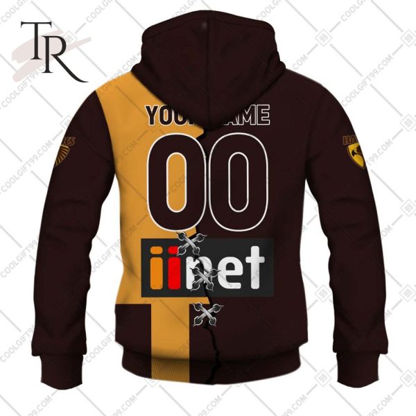 Personalized Guernsey Mix V2 AFL Hawthorn Hawks Hoodie 3D