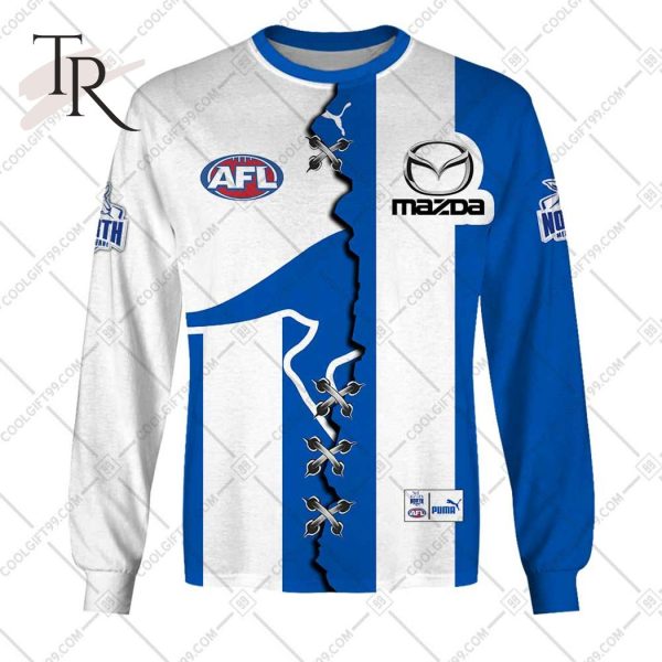 Personalized Guernsey Mix V2 AFL North Melbourne Kangaroos Hoodie 3D