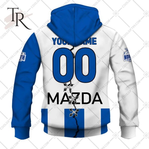 Personalized Guernsey Mix V2 AFL North Melbourne Kangaroos Hoodie 3D