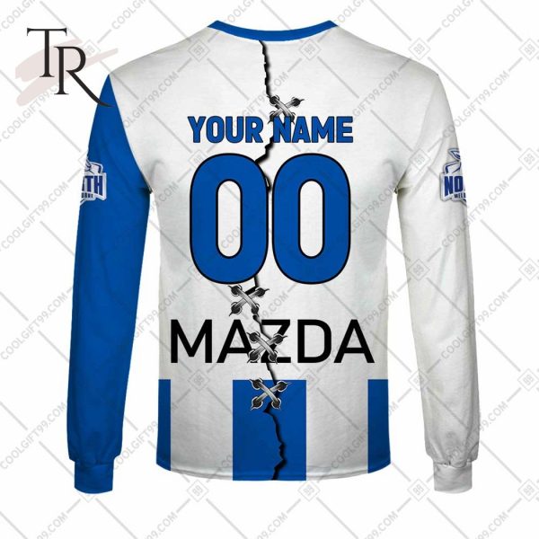 Personalized Guernsey Mix V2 AFL North Melbourne Kangaroos Hoodie 3D