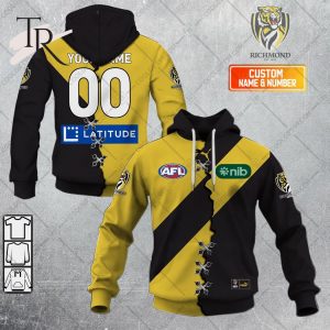 Personalized Guernsey Mix V2 AFL Richmond Tigers Hoodie 3D