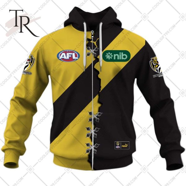 Personalized Guernsey Mix V2 AFL Richmond Tigers Hoodie 3D