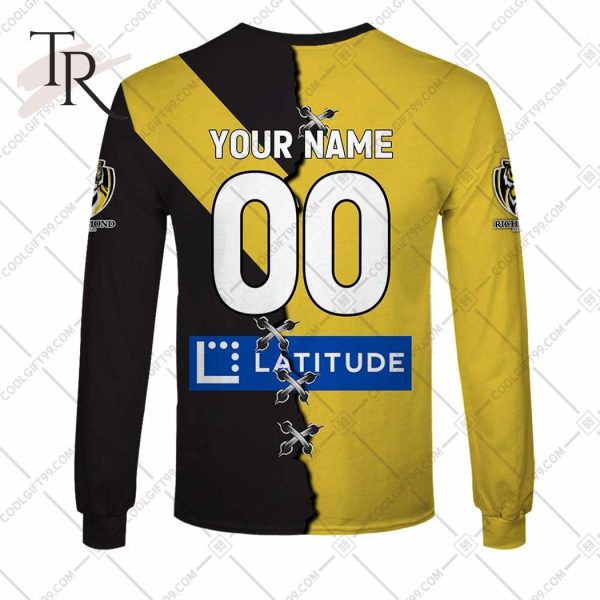 Personalized Guernsey Mix V2 AFL Richmond Tigers Hoodie 3D