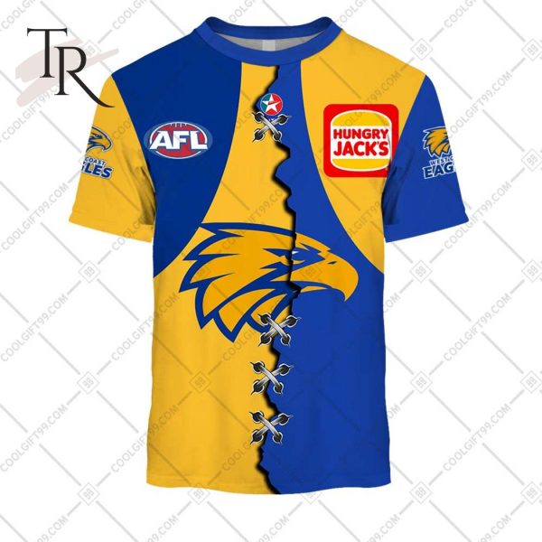 Personalized Guernsey Mix V2 AFL West Coast Eagles Hoodie 3D