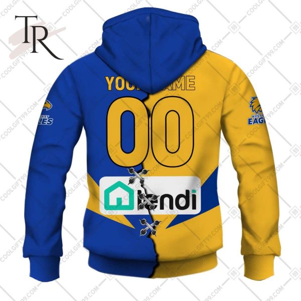 Personalized Guernsey Mix V2 AFL West Coast Eagles Hoodie 3D