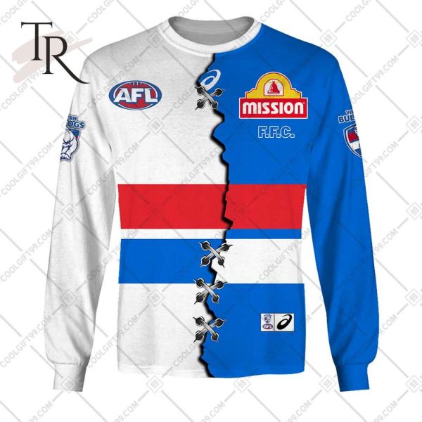 Personalized Guernsey Mix V2 AFL Western Bulldogs Hoodie 3D