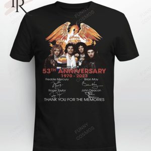 53th Anniversary Queen Band 1970 – 2023 Thank You For The Memories T-Shirt – Limited Edition