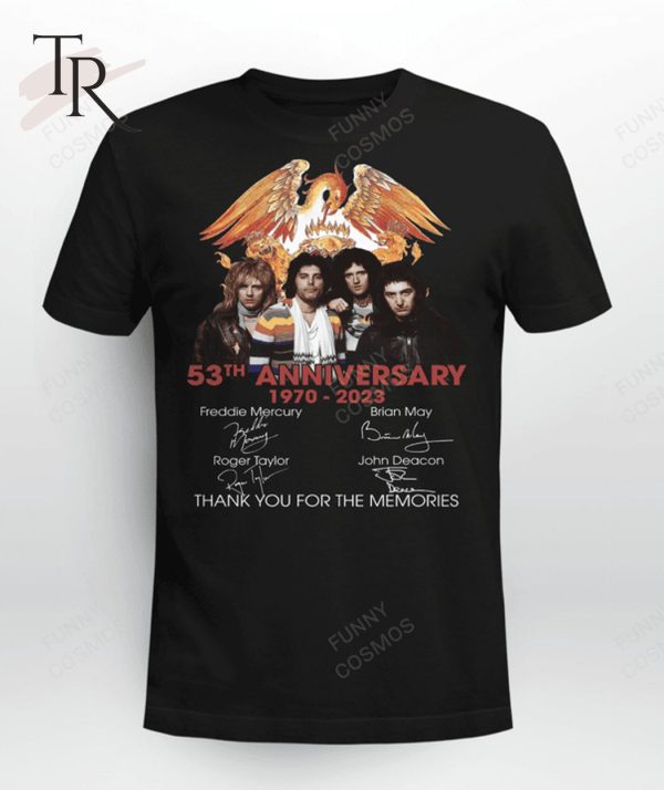 53th Anniversary Queen Band 1970 – 2023 Thank You For The Memories T-Shirt – Limited Edition