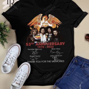 53th Anniversary Queen Band 1970 – 2023 Thank You For The Memories T-Shirt – Limited Edition