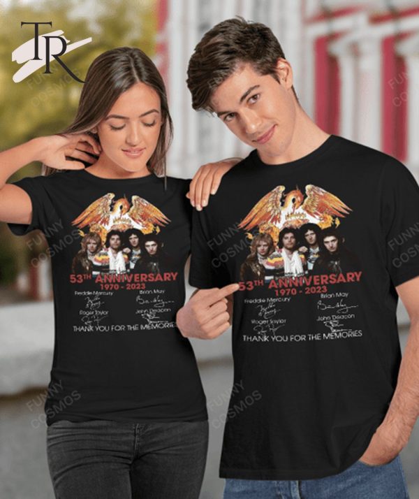 53th Anniversary Queen Band 1970 – 2023 Thank You For The Memories T-Shirt – Limited Edition