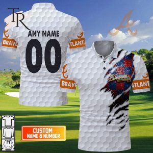 Personalized MLB Atlanta Braves Mix Golf Style Polo Shirt