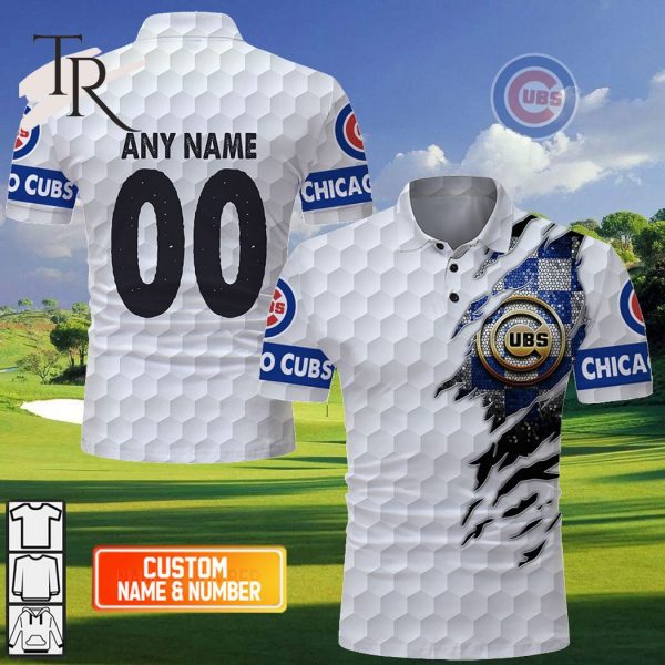 Personalized MLB Chicago Cubs Mix Golf Style Polo Shirt