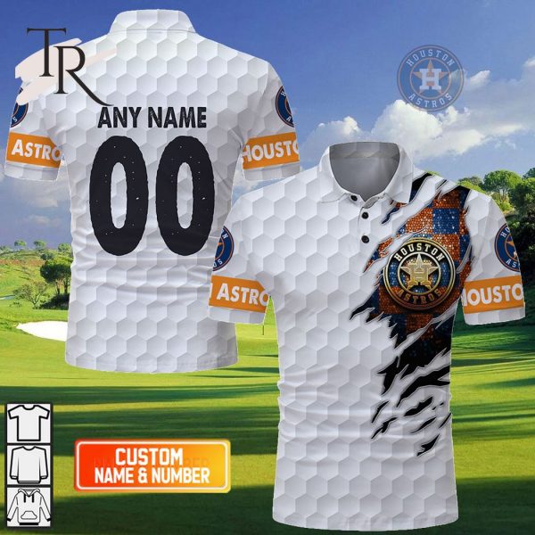 Personalized MLB Houston Astros Mix Golf Style Polo Shirt