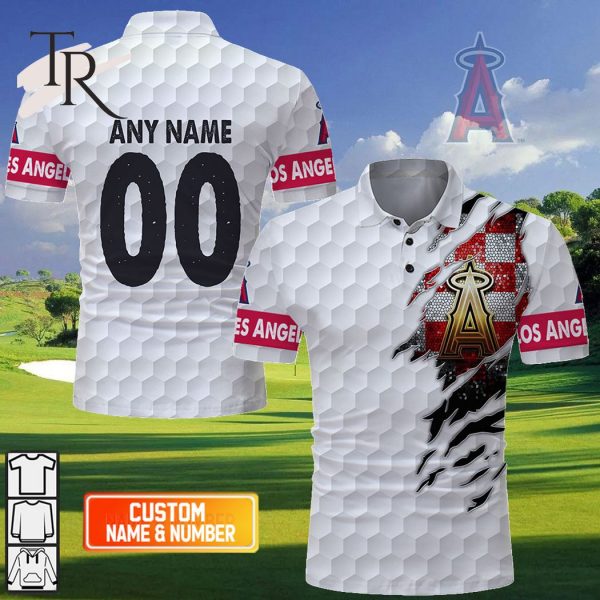 Personalized MLB Los Angeles Angels Mix Golf Style Polo Shirt