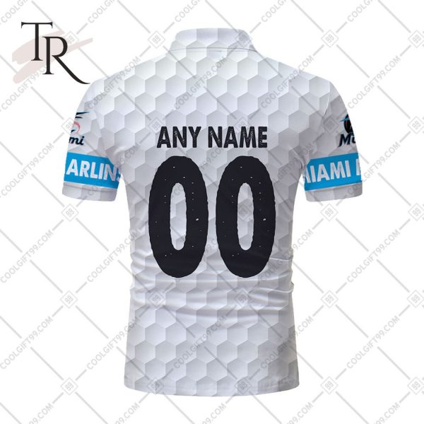 Personalized MLB Miami Marlins Mix Golf Style Polo Shirt