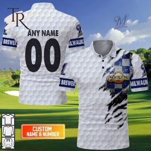 Personalized MLB Milwaukee Brewers Mix Golf Style Polo Shirt